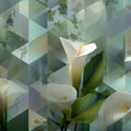 Calla Lily Geometric Mural Wallpaper — Modern Floral Art Mural Wallpaper - room preview 04