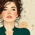 Chic Fashion Illustration Portrait Mural Wallpaper - room preview 04