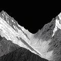 Minimalist Mountain Peaks Mural Wallpaper — Modern Ink Sketch Mural Wallpaper - room preview 04