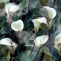 Calla Lily Botanical Mural Wallpaper — Moody Floral Wall Art Mural Wallpaper - room preview 04