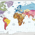 Educational World Map Mural Wallpaper in Vibrant Tones Mural Wallpaper - room preview 04