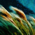 Windblown Meadow Mural Wallpaper — Moody Impressionist Oil Painting Mural Wallpaper - room preview 04