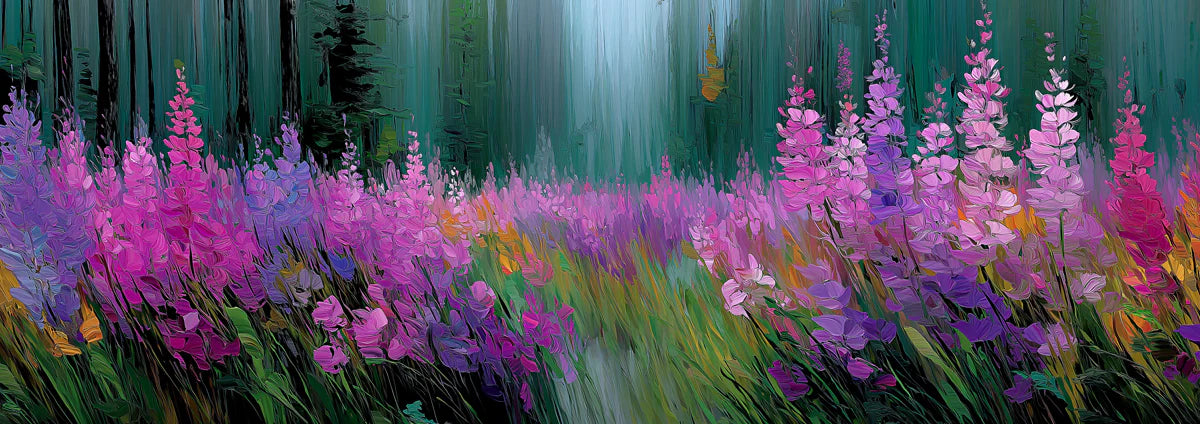 Wildflower Meadow Impressionist Mural Wallpaper - room preview 04