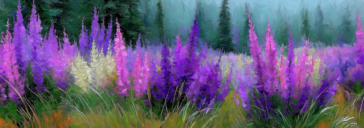 Impressionist Wildflower Meadow Mural Wallpaper — Artistic Floral Mural Wallpaper - room preview 04