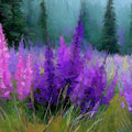 Impressionist Wildflower Meadow Mural Wallpaper — Artistic Floral Mural Wallpaper - room preview 04