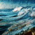 Impressionist Ocean Wave Mural Wallpaper — Artistic Coastal Art Mural Wallpaper - room preview 04