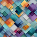 Geometric Diamond Overlap Mural Wallpaper in Multicolor Art Mural Wallpaper - room preview 04
