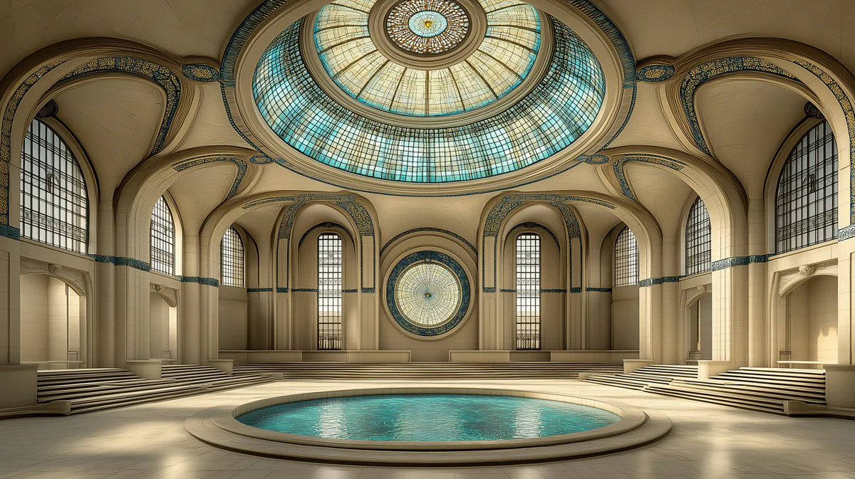 Grand Classical Dome Hall Mural Wallpaper — Architectural Grandeur Mural Wallpaper - room preview 04