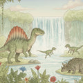 Watercolor Prehistoric Jungle Mural Wallpaper — Soft Earthy Tones Mural Wallpaper - room preview 04