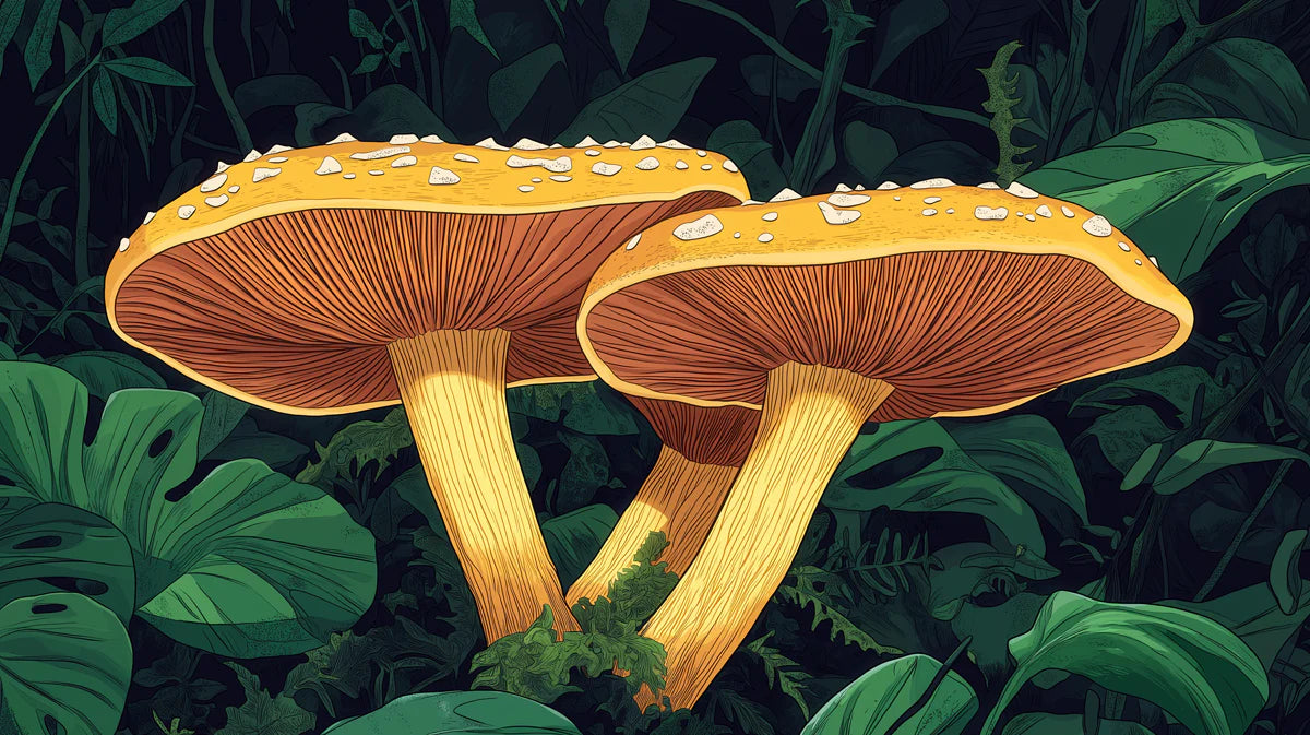 Giant Botanical Mushroom Mural Wallpaper — Whimsical Forest Scene Mural Wallpaper - room preview 04