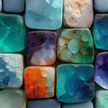 Vibrant Mosaic Tile Mural Wallpaper — Abstract Geometric Art Mural Wallpaper - room preview 04