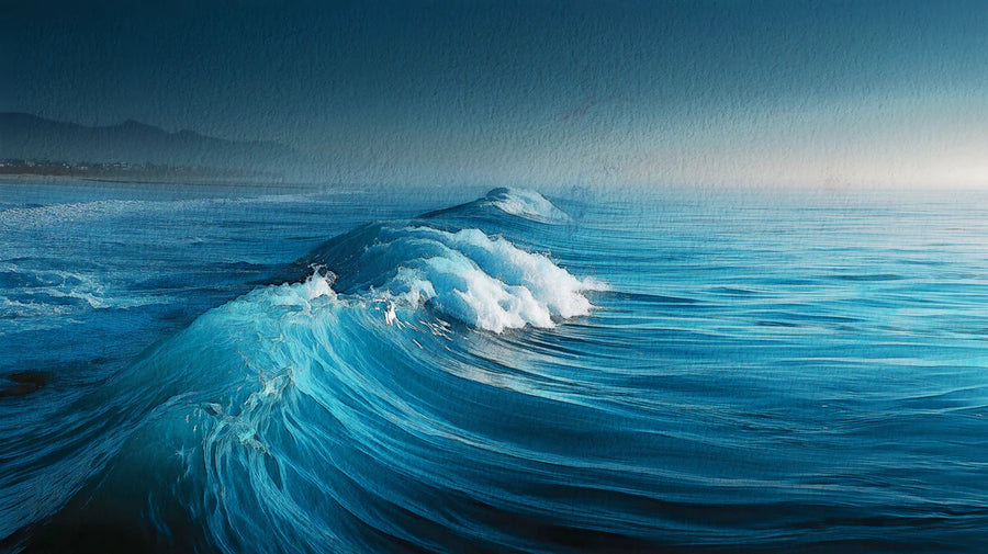 Sea Wallpaper Mural – Ocean Wall Mural – Ocean Wave Oil Painting — Coastal Art Decor printable artwork