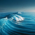 Ocean Wave Oil Painting Mural Wallpaper — Coastal Art Decor Mural Wallpaper - room preview 04