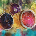 Watercolor Citrus Slices Mural Wallpaper — Vibrant Fruit Art Mural Wallpaper - room preview 04
