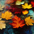 Autumn Leaves Oil Painting Mural Wallpaper — Impressionistic Art Mural Wallpaper - room preview 04
