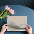 Minimalist Contour Mountain Mural Wallpaper — Organic Line Art Mural Wallpaper - room preview 04