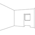 Architectural Perspective Mural Wallpaper — Minimalist Line Art Mural Wallpaper - room preview 04