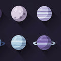 Solar System Planets Mural Wallpaper — Modern Vector Space Design Mural Wallpaper - room preview 04