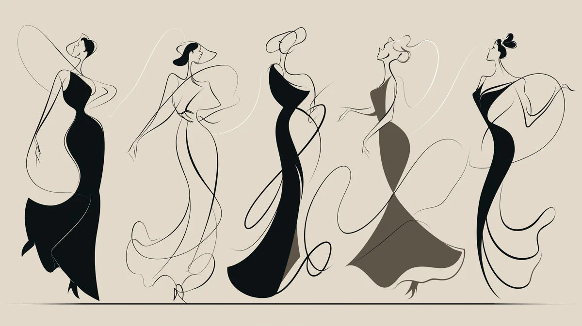 Fashion Silhouette Line Art Mural Wallpaper — Minimalist Chic Style Mural Wallpaper - room preview 04