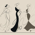 Fashion Silhouette Line Art Mural Wallpaper — Minimalist Chic Style Mural Wallpaper - room preview 04
