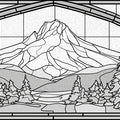 Stained Glass Mountain Mural Wallpaper —Monochrome Geometric Art Mural Wallpaper - room preview 04