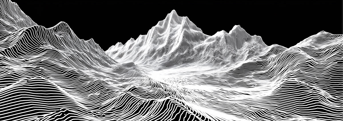 Wireframe Mountain Mural Wallpaper — Modern Topographic Design Mural Wallpaper - room preview 04