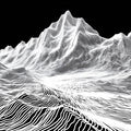 Wireframe Mountain Mural Wallpaper — Modern Topographic Design Mural Wallpaper - room preview 04