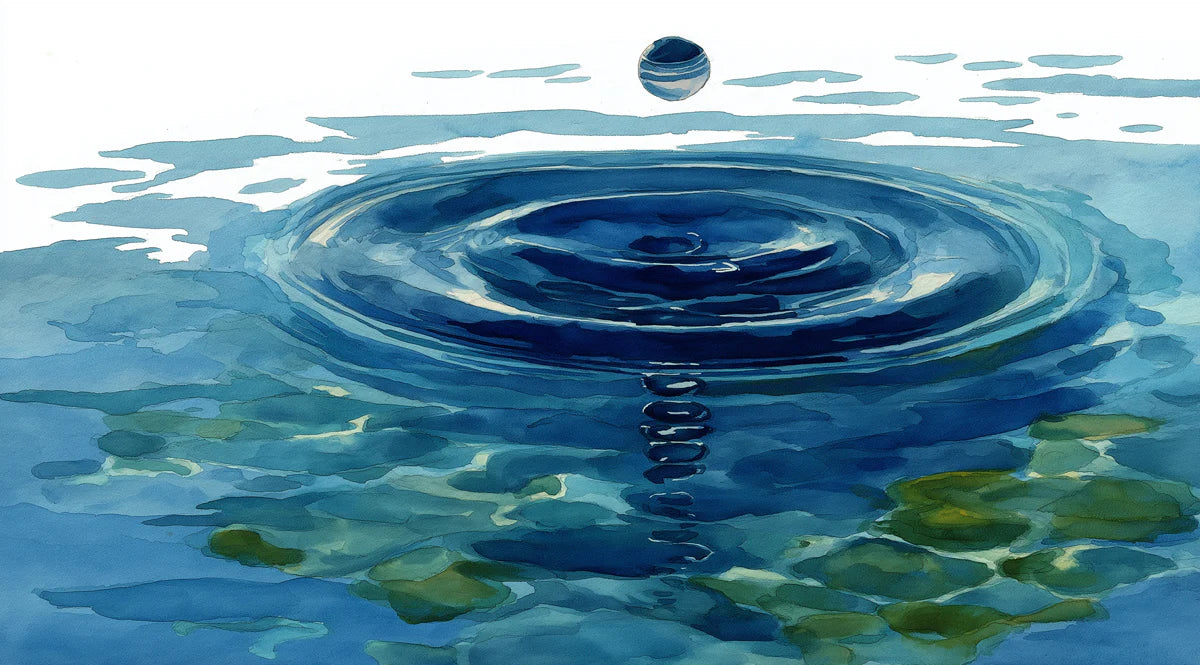 Zen Water Ripple Mural Wallpaper — Minimalist Watercolor Design Mural Wallpaper - room preview 04