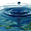 Zen Water Ripple Mural Wallpaper — Minimalist Watercolor Design Mural Wallpaper - room preview 04