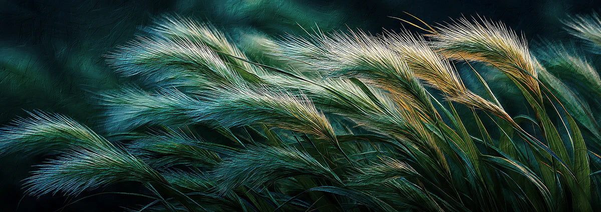 Emerald Grass Oil Painting Mural — Impressionistic Nature Wall Decor Mural Wallpaper - room preview 04