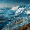 Crashing Ocean Wave Mural Wallpaper — Impressionistic Marine Art Mural Wallpaper - room preview 04