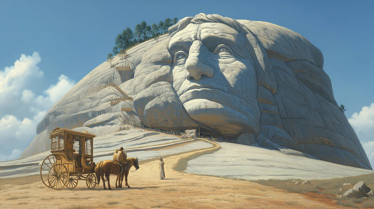 Pioneer Mountain Monument Mural Wallpaper — American Frontier Art Mural Wallpaper - room preview 04