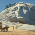 Pioneer Mountain Monument Mural Wallpaper — American Frontier Art Mural Wallpaper - room preview 04
