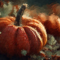 Rustic Autumn Pumpkin Mural Wallpaper —Impasto Oil Painting Art Mural Wallpaper - room preview 04