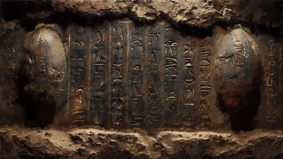 Ancient Egyptian Stone Hieroglyphics Mural Wallpaper - room preview 04