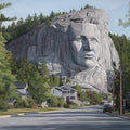 Carved Cliff Portrait Mural Wallpaper — Realistic Landscape Mural Mural Wallpaper - room preview 04