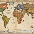 Antique World Map Mural Wallpaper — Vintage Cartography Print Mural Wallpaper - room preview 04