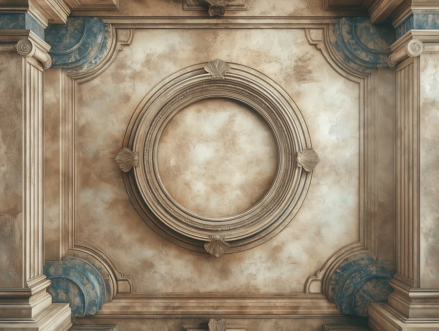Vintage Wallpaper Mural – Retro Wall Mural – Neoclassical Architectural Relief — Vintage Stone printable artwork