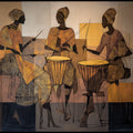 African Rhythm Drummer Mural Wallpaper — Stylized Ethnic Art Mural Wallpaper - room preview 04