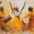 African Dance Impasto Mural Wallpaper — Vibrant Oil Painting Art Mural Wallpaper - room preview 04