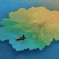 Floating Lotus Leaf Mural Wallpaper — Surreal Lake Waterscape Mural Wallpaper - room preview 04
