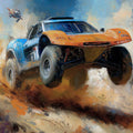 Off-Road Rally Racing Mural Wallpaper — Impressionist Oil Style Mural Wallpaper - room preview 04