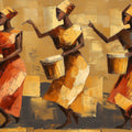African Drummer Mural Wallpaper — Expressive Oil Painting Motif Mural Wallpaper - room preview 04