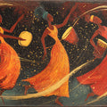 African Drum Dance Mural Wallpaper — Artistic Night Celebration Art Mural Wallpaper - room preview 04