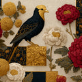 Chinoiserie Bird and Peony Mural Wallpaper — Traditional Floral Art Mural Wallpaper - room preview 04