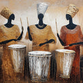 African Rhythm Drummers Mural Wallpaper — Textured Oil Painting Art Mural Wallpaper - room preview 04