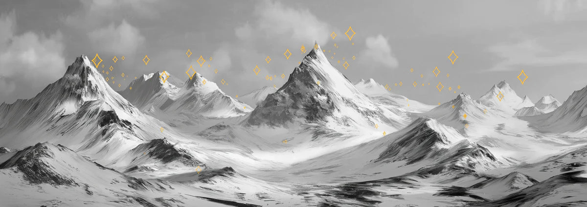 Starry Mountain Landscape Mural Wallpaper — Monochrome Artistic Decor Mural Wallpaper - room preview 04