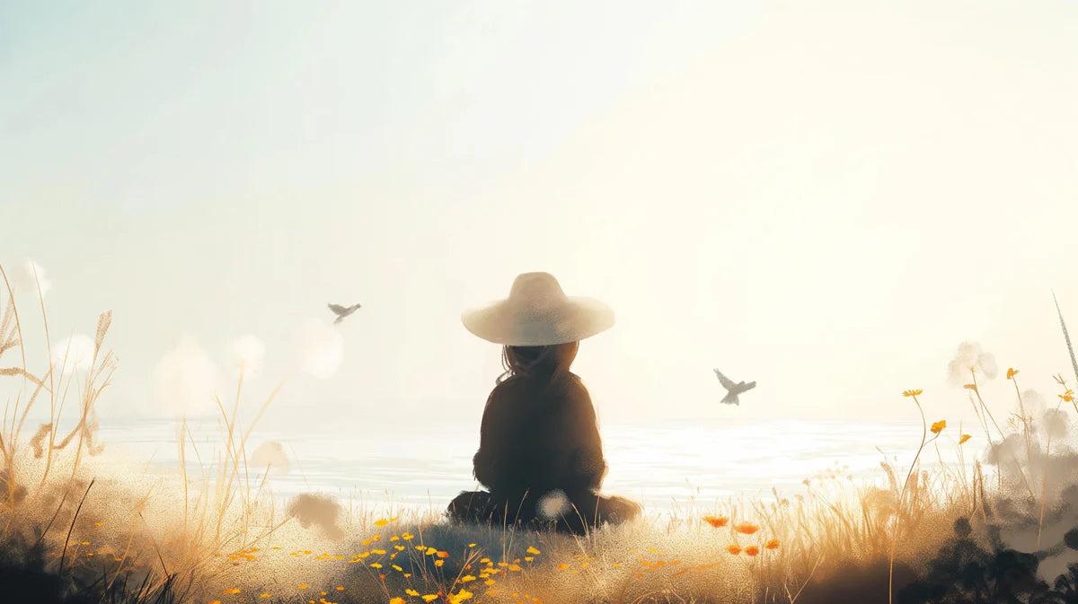 Sun-Kissed Meadow Mural Wallpaper — Ethereal Coastal Landscape Mural Wallpaper - room preview 04