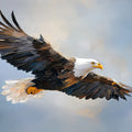 Soaring Bald Eagle Mural Wallpaper — Expressive Oil Painting Style Mural Wallpaper - room preview 04