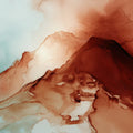 Fluid Terracotta and Teal Abstract Mural Wallpaper - room preview 04